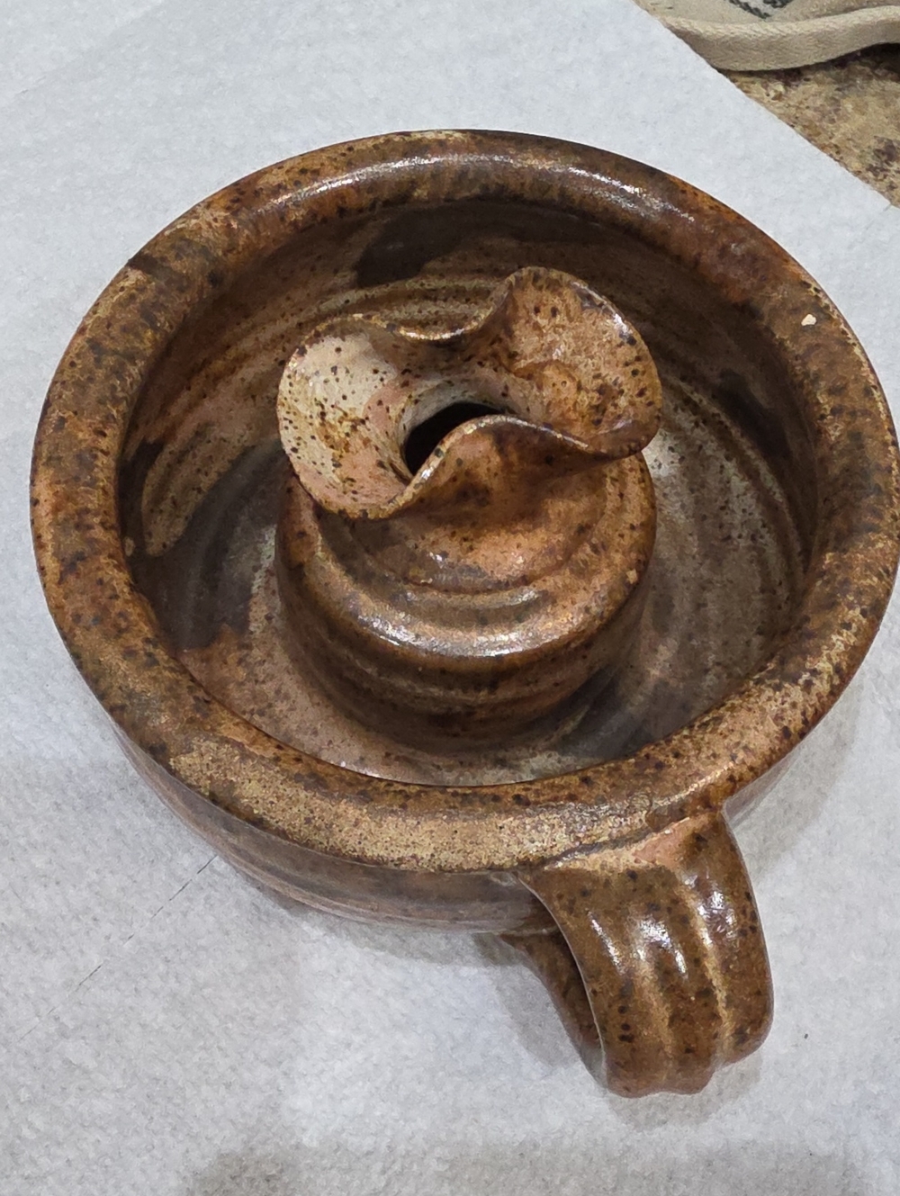 Handmade Brown Studio Pottery - Rustic Home Accent Signature On Bottom